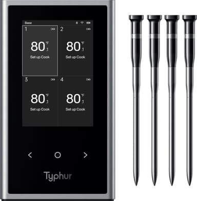 Typhur Sync Quad draadloze BBQ thermometer met 4 probes