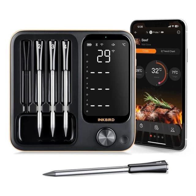 Inkbird INT-14-BW draadloze vleesthermometer met 4 probes
